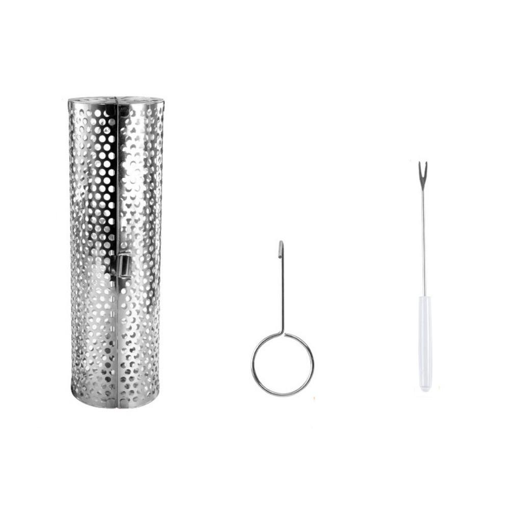 

Cylinder Barbecue Cage Stainless Steel Barbecue Grill Tube Net Kitchen Accessory BBQ Basket Picnic S-No Rack