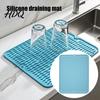 Durable Kitchen Drying Mat Silicone Dish Mat Heat Resistant Counter Heatproof Table Trivet Waterproof Placemat Utensil Drainer for Dining Table,