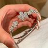Monet Daughter Gold~ Super Flash Zircon Flower Opening Bracelet, High-end Exquisite Bracelet, New Light Luxury Jewelry