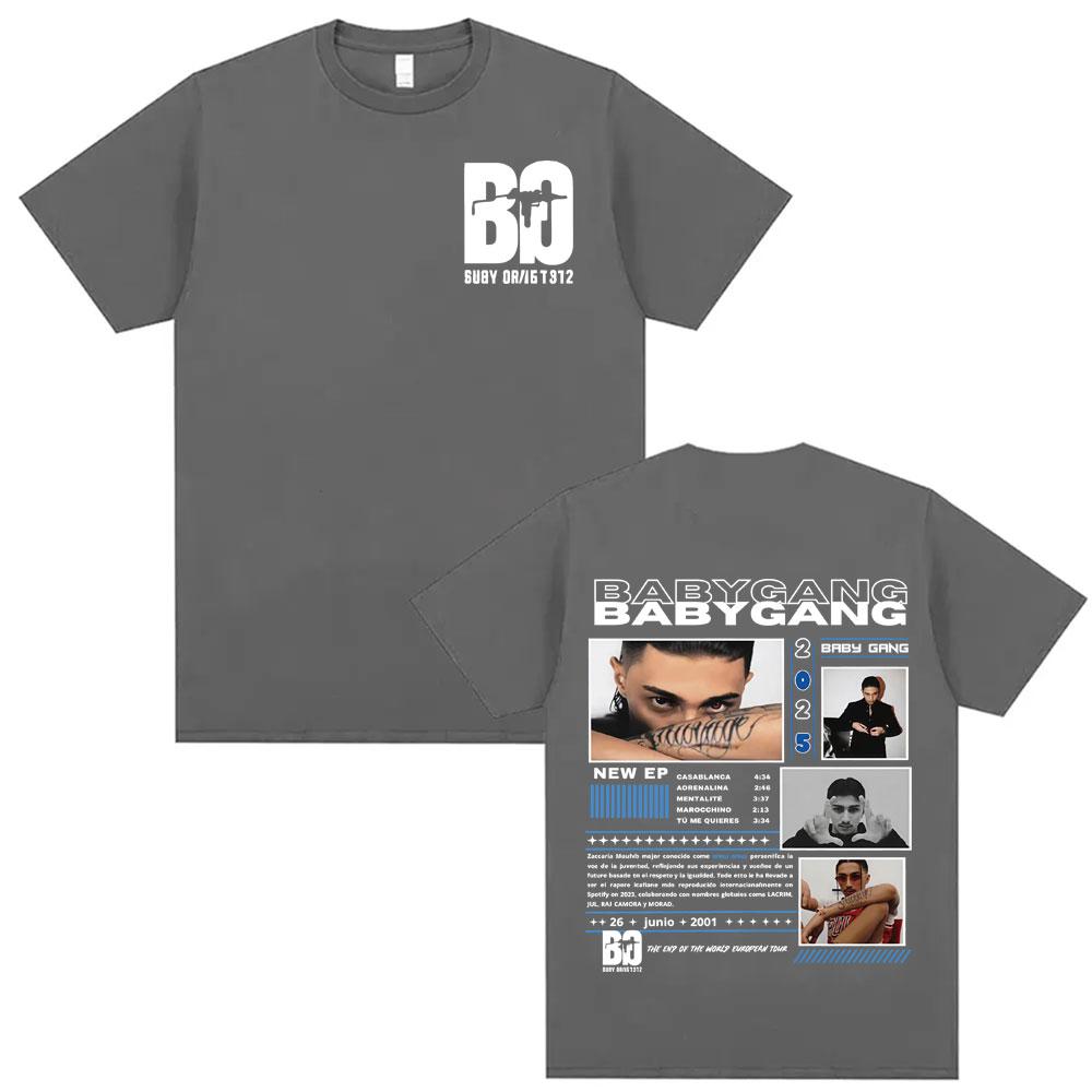 2025 Summer Rapper Baby Gang Tour Merch Unisexs Retro Style Gothic Short Sleeve Tshirt Hip Hop 100 Pure Cotton Printed Tshirt