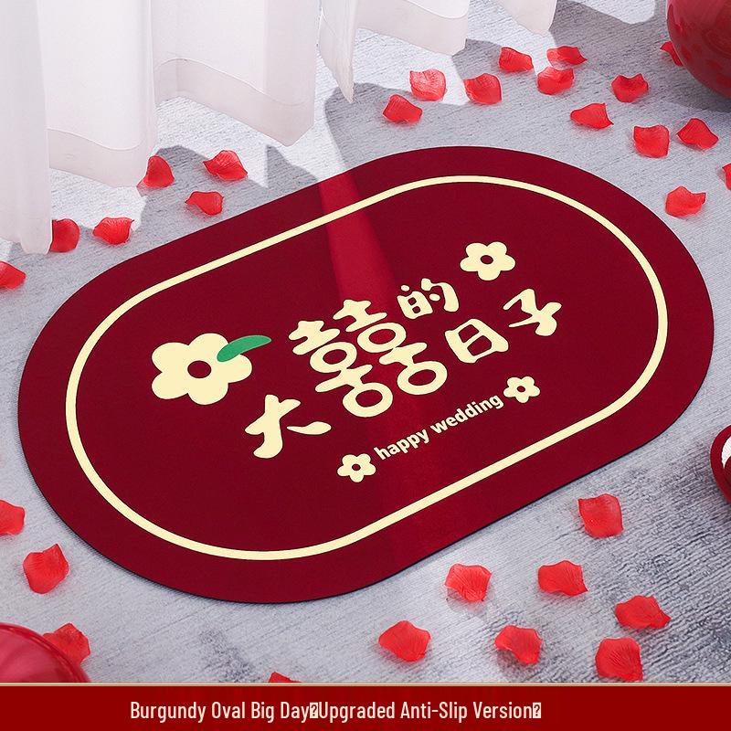 Welcome Door Mat - Happy Words Carpet for Home and Wedding Décor