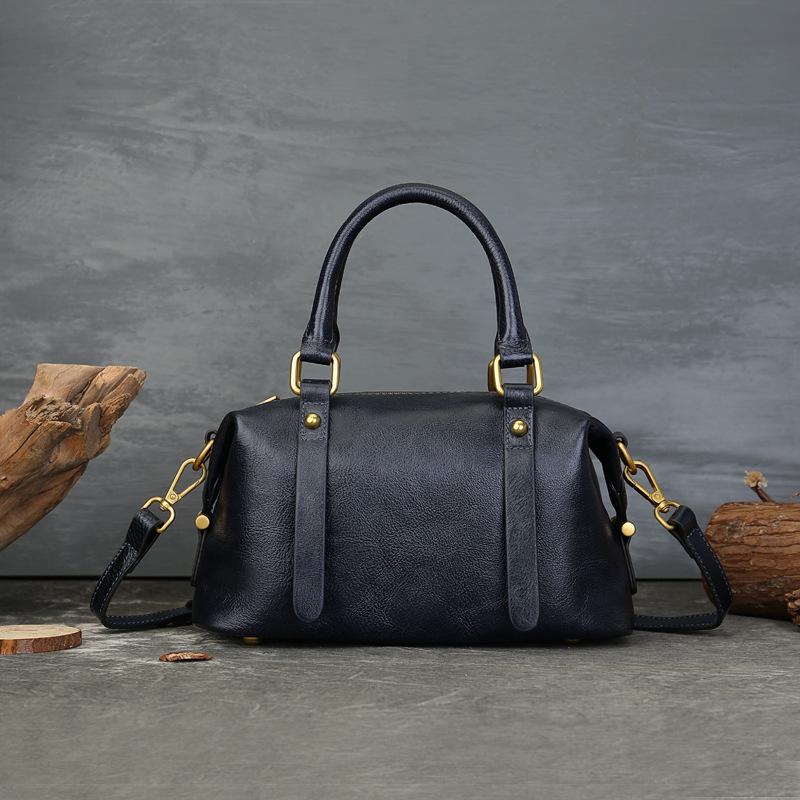 Johnature Women's Handbag Genuine Leather Retro Large Capacity Pillow Bag Commuting Versatile Cowhide Shoulder Bags