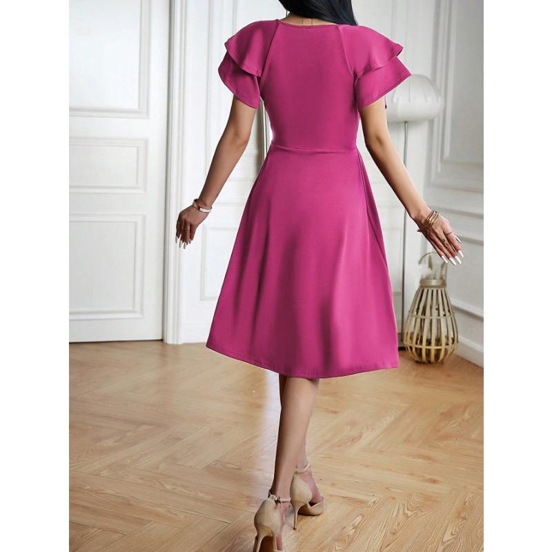 Women's Dress Summer Temperament Elegant V-neck Midi Dress