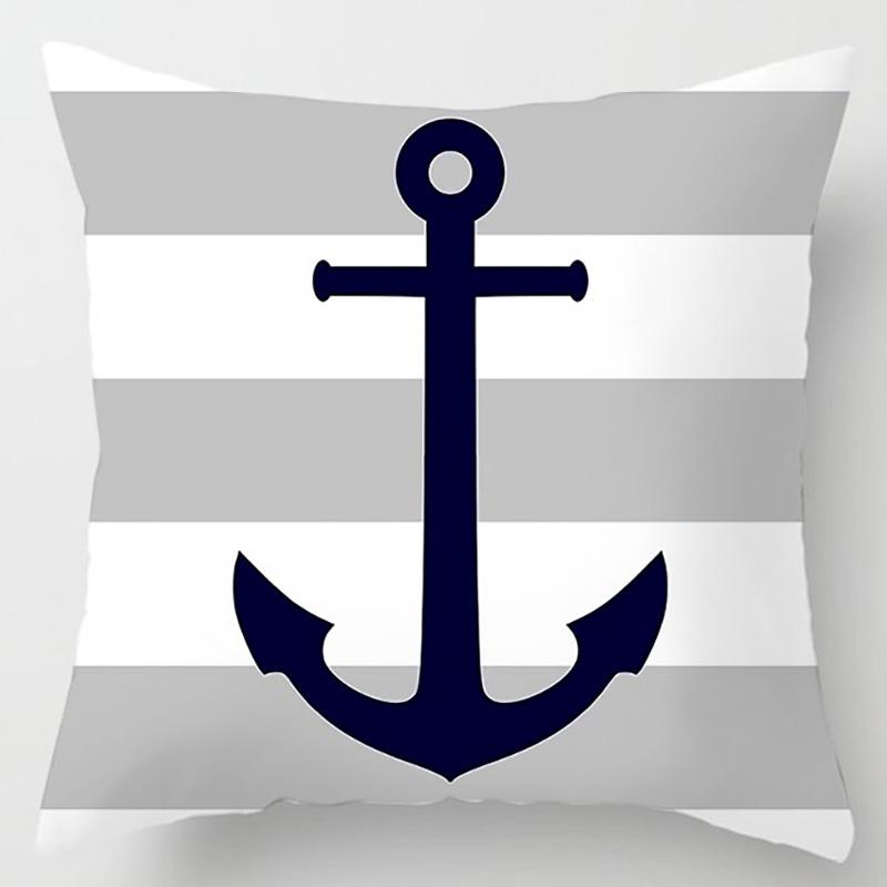 Marine sailor flower pillowcase home office decoration pillow bedroom sofa car cushion cover