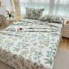3Pcs Botanical Floral Style Bed Sheet Set Flannel Bed Sheets for Fall and Winter Luxury Super Soft Cozy Queen Size Bedding Set
