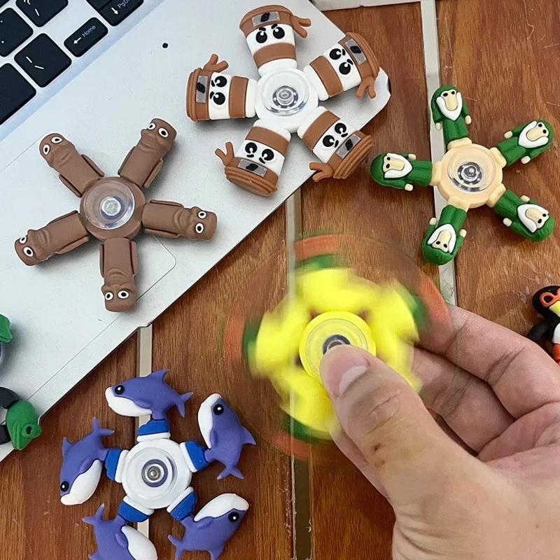 Fashnics Unisex Italian Brainrot Deformed Fidget Spinner Chain Toy Tung Tung Tung Sahur Tralalero Tralala Adult Stress Relief Antistress Gyro