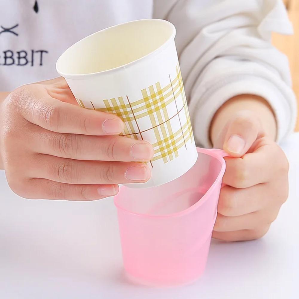 10pcs Anti-Scald Insulated Disposable Paper Cup Holder Heat Resistant Paper Cup Stand  Pantry