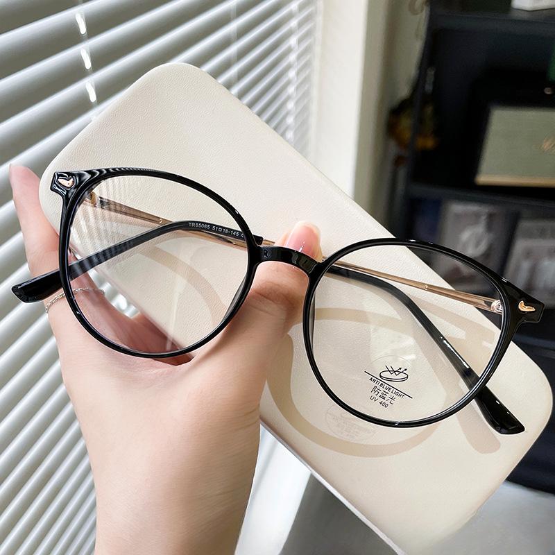 

Корейская версия круглых рисовых ногтей TR90 Сверхлегкие очки с защитой от синего света и сетчатым пигментом могут быть оснащены оправами для близорукости. Anti-blue lens