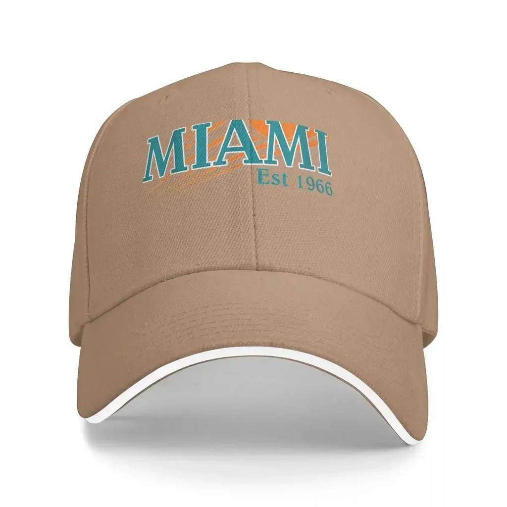 Miami Est 1966 Sports Team Athletic Novelty Dolphin Baseball Cap Custom Cap Hat Baseball Cap Mountaineering Unisexs Hats WoUnisexs