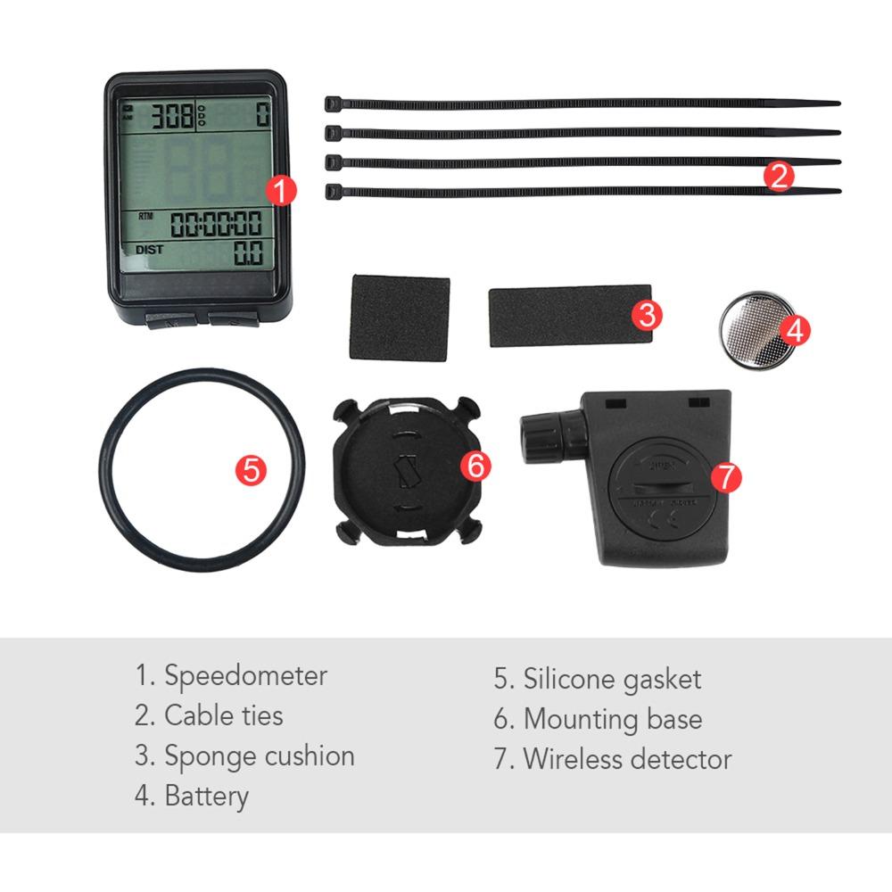 Wireless Cycling Speedometer LCD Display Cycle Odometer Durable Bike Speedometer Outdoor Riding