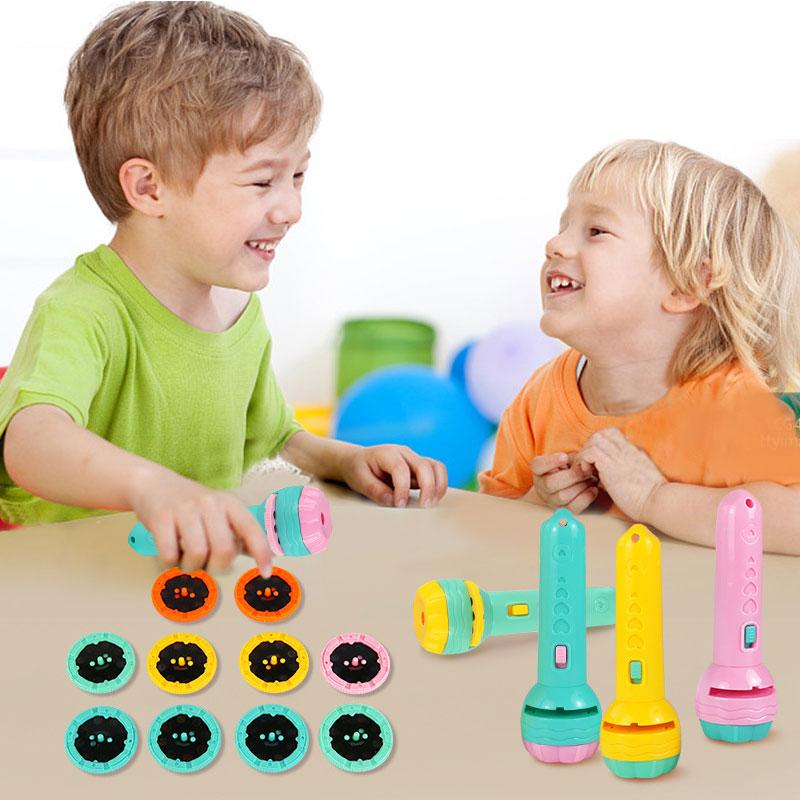 Flashlight Projector Torch Lamp Toy Baby Sleeping Story Book Early Education Toy for Kid Holiday Birthday Xmas Gift