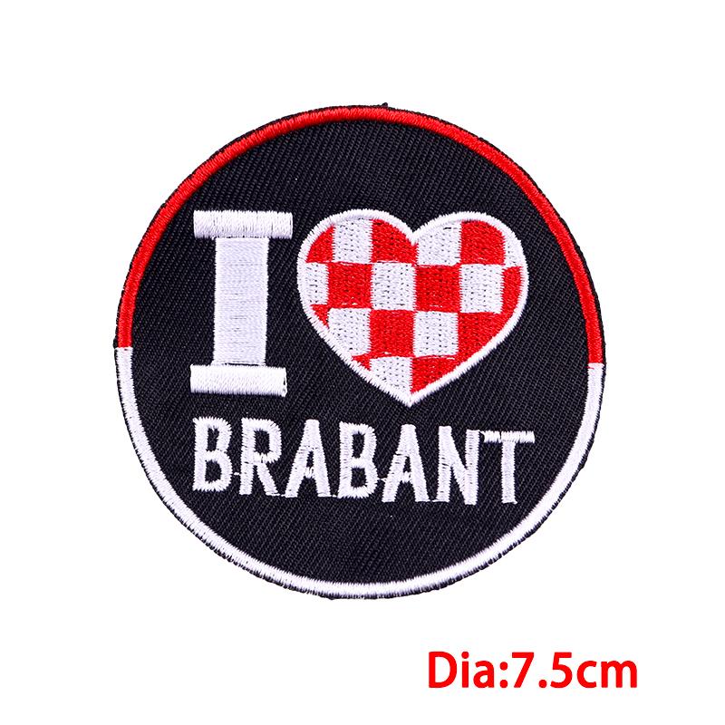 10pcs /Set Netherland Brabant Patch Iron On Embroidered Patches For Clothing Netherland Carnival Embroidered Sew Patches 