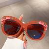 Vintage Cat Eye Fashion Glasses with Flower Decor Chic Luxury for Women Trendy Unisex Eyewear High Quality Hot