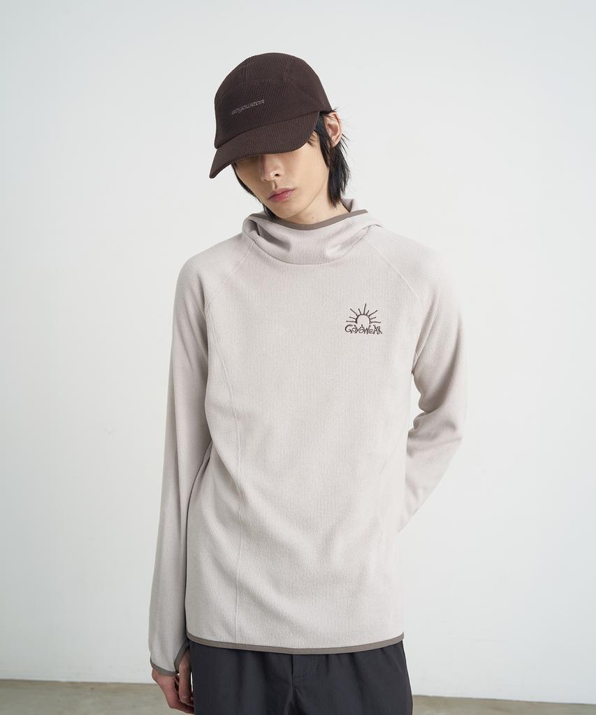 GOYOWEAR Relaxed Waffle Knit Hoodie (Light Gray)