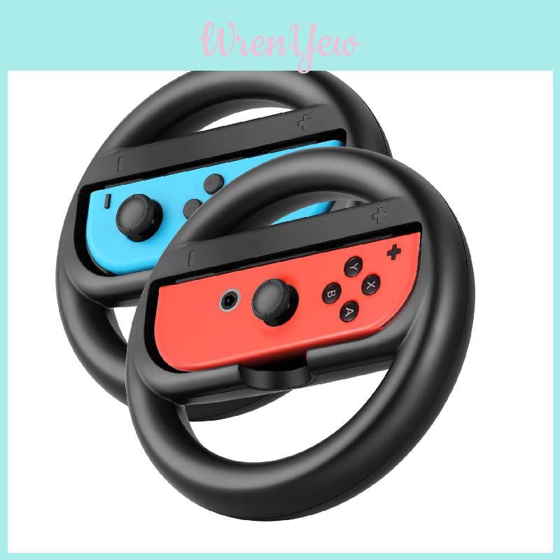 Dual Pack Joy-con Ns Racing Wheel Grips For Nintendo Switch Ideal For Mario Kart 8 Fun