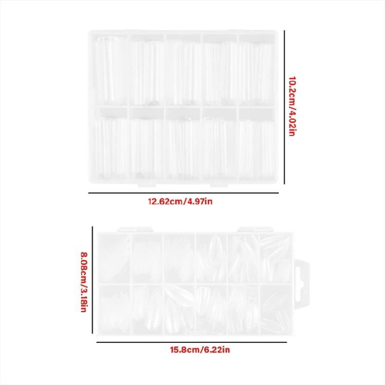 Extras Long C Curves False Nail Tips,Acrylic Fake Nail Tips French Nail Tip Half Cover Square/Full Cover Almond Nail Tip