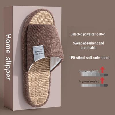 Lida Nya Unisex Linen Slippers – 2025 Non-Slip Breathable Indoor Footwear for All Seasons.