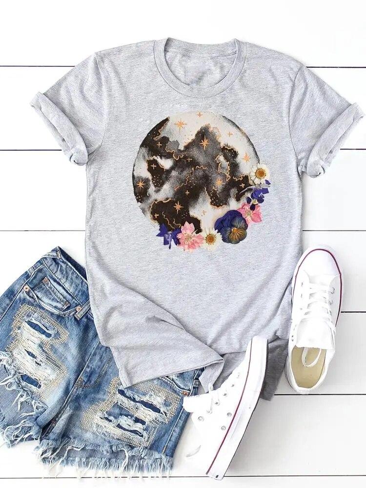 Print T-shirts Clothing Women 90s Sweet Lovely Cactus Trend T Clothes Short Sleeve Ladies Casual Fashion Female Graphic Tee