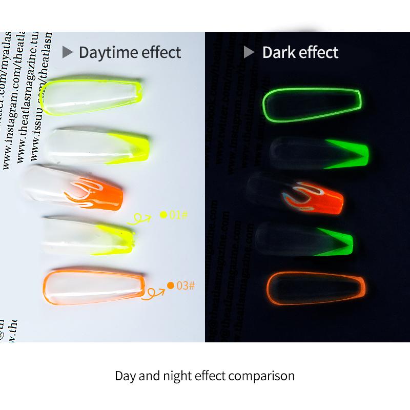 JTING New Trend Removable 6color luminous nail gel uv led glow in the dark nail polish set manufacturer nail art products