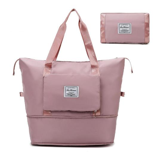 

Складная дорожная сумка для сухого и влажного хранения, сумка для фитнеса, водонепроницаемая женская дорожная сумка, большой вместительный багаж для мужчин розовый