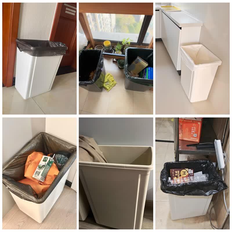 Commercial Square Trash Can with Press Ring