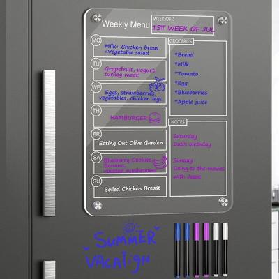 Acrylic Magnetic Dry Erase Memo Board for Refrigerators