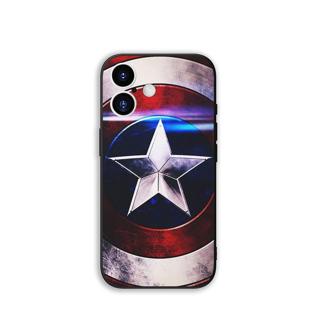 for Apple iPhone 16 15 14 Plus 13 12 Mini 17 Pro Max + ProMax 16E Air 15+ Phone Cover Case Captain America Shield Marvel Casing