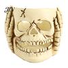 Indoor Halloween Decor Skull Candle Holder Decor, Resin Gothic Table Ornament, Spooky Shelf Festive for Party Home, Trick or Treat Centerpiece Gift