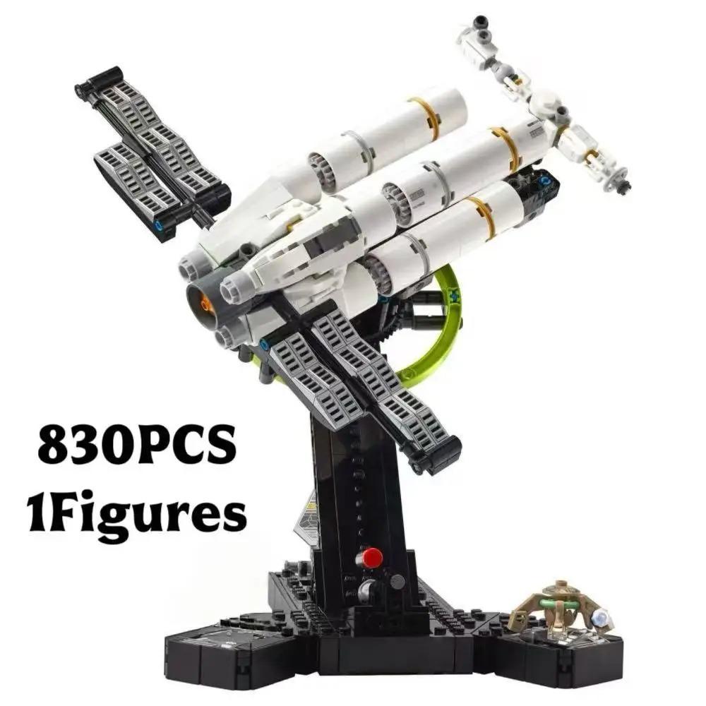 830PCS Project MOC Interstellar Spaceship Building Blocks Set 11389 Sci-Fi Space Vehicle Brick Desktop Decor Gift for Adult Fans