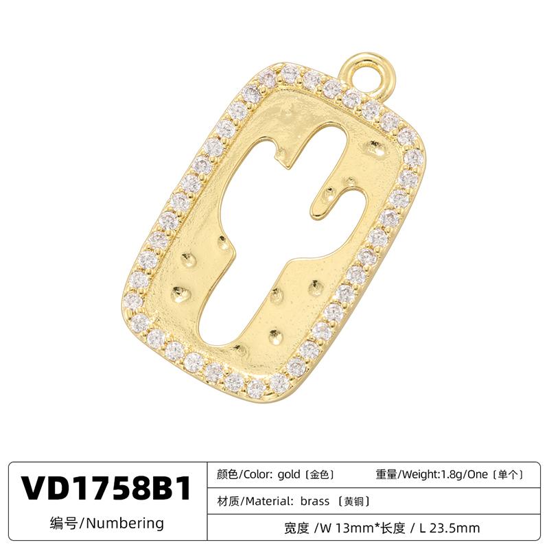 ZHUKOI Western Cowboy Desert Metal Pendant Golden Plated with CZ Stone Jewelry Accessories :VD1757-VD1765