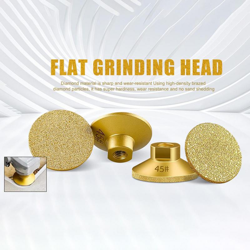 Grinding Cup Head Flat M10 Brazed Trimming Discs Brazed Flat Grinding Head Replacement For Craftsmen Enthusiasts Set Of 3