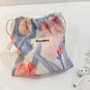 Sacchetti in Tessuto di Cotone Floreali Piccoli con Coulisse Organizer per Rossetto Articoli da Toeletta Trucco Sacchetti Portamonete Borsetta Chiavi Auricolari Sacca di Stoccaggio