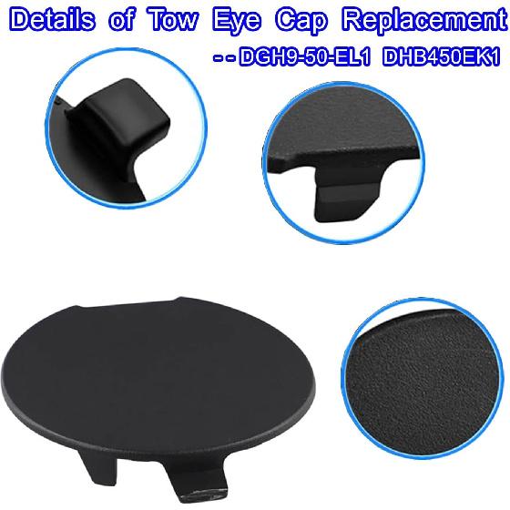 Rear Bumper Tow Hook Eye Cap Cover Compatible for Mazda 2020-2023 CX-30 CX30 Black Textured,Tow Eye Cap Replaces DGH9-50-EL1 DHB450EK1