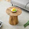 Round MDF Coffee Table, Natural Wood Look, 50 Cm Diameter, 48 Cm High, Wood-Effect Foil