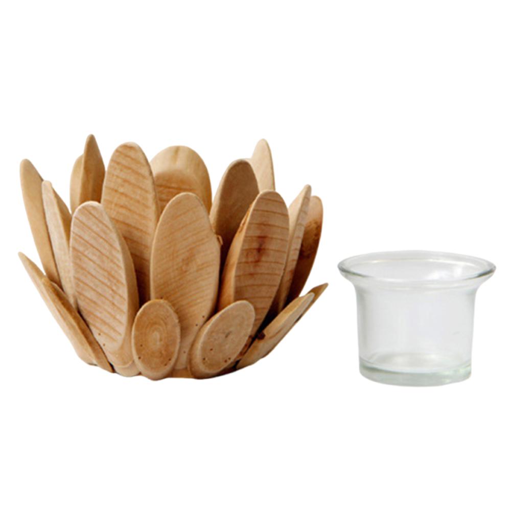 

Ретро подсвечник в форме лотоса Романтический подсвечник в виде цветка Чайный подсвечник Деревянный подсвечник-лепесток Вечеринка коричневый