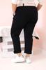 Spodnie Damskie Bawełniane Plus Size Z Paskiem Czarne 6Xl