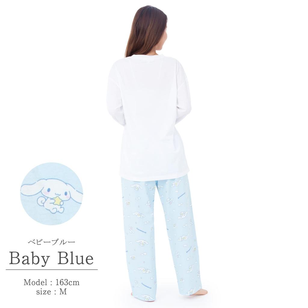 SAZAC Cinnamoroll Women's Long Sleeve Pajama Set (Baby Blue/L/SAN1698)