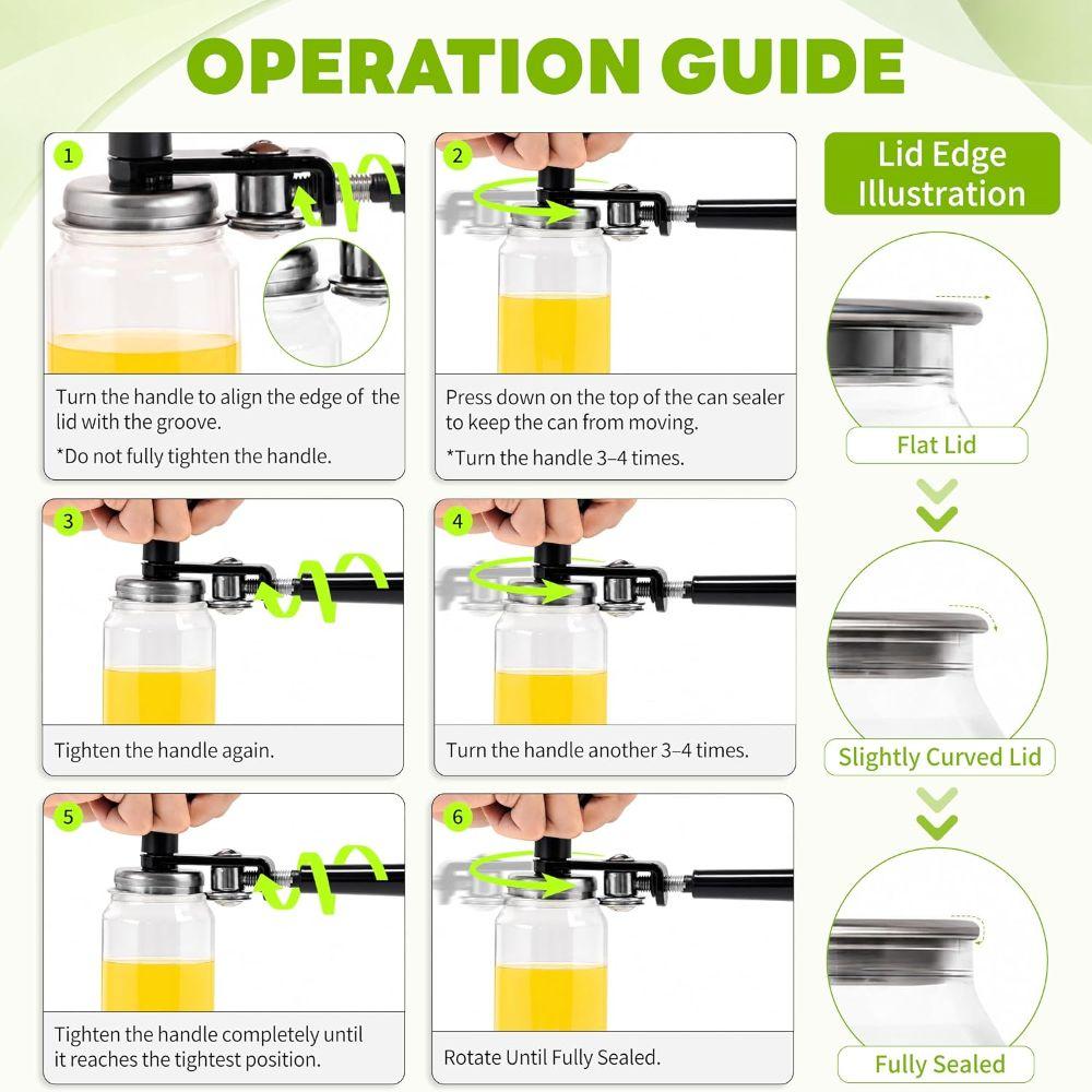 Stainless Steel Manual Can Sealing Machine 55mm Beverage Can Tool Tin Can Sealer Home Kitchen