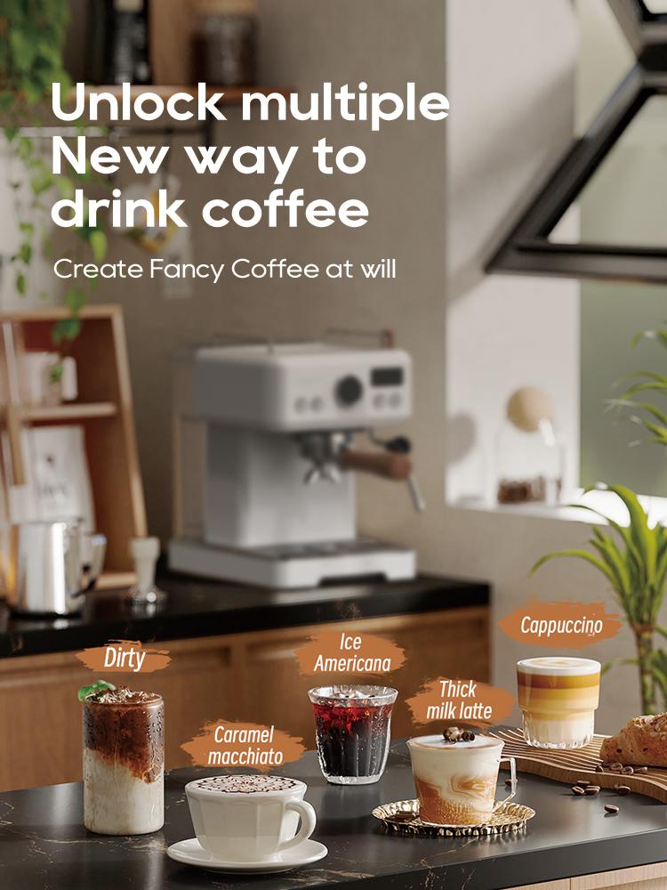 Macchina per Caffè Espresso Semiautomatica Hibrew H10 Plus Con Estrazione Calda e Fredda, Serbatoio Acqua da 1,8L, Pressione 20 Bar