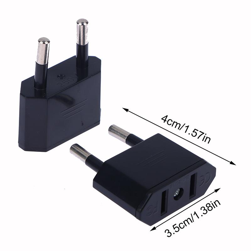 2Pcs Eu Adapter Travel Converter Adapter American China Us To Eu Plug Euro Plug Electrical Adapter Ac Electrical Socket