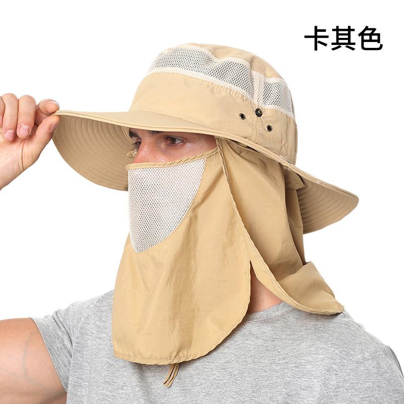 Sunshade Sunscreen Bucket Hat Men's Outdoor Large Brim Waterproof Quick-drying Fishing Hat Summer UV Protection Sun Hat