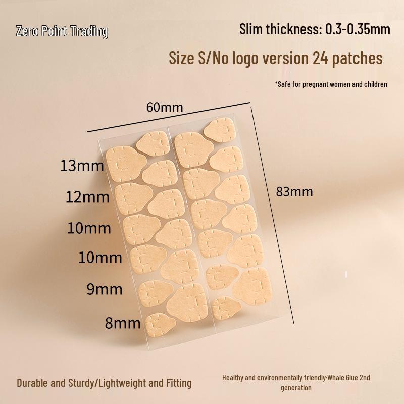 

Гелевые наклейки для ногтей - 24 водонепроницаемых прозрачных кусочка двустороннего скотча