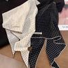 Summer  Polka Dot Striped Triangular Scarf for Women Fashionable Smple Thin Neck Scarf Tied Hair Scarves Decoration