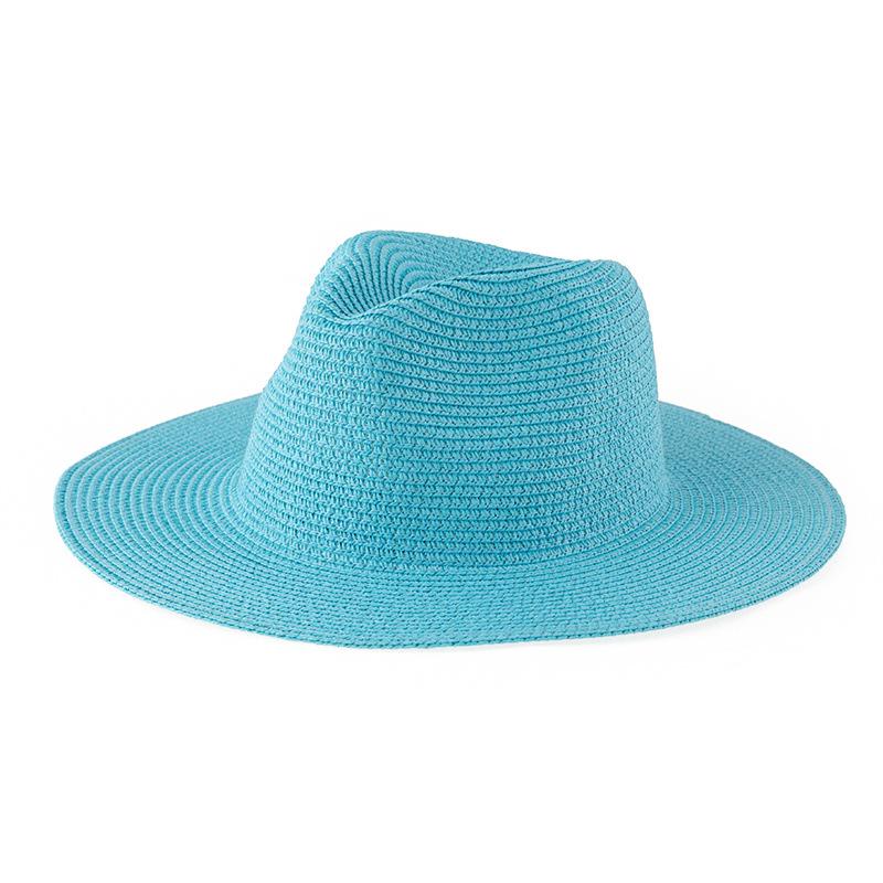 Women's Jazz Straw Hat with Wide Brim - European & American Style Panama Sunshade Fedora