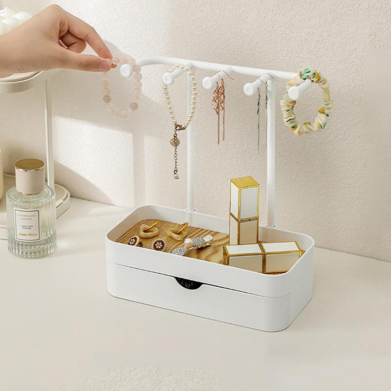 Modeschmuck-Organizer Hängende Anzeige Für Ohrringe Halsketten Schmuckaufbewahrungsregal Mit Holzsockel Armband Ringhalter