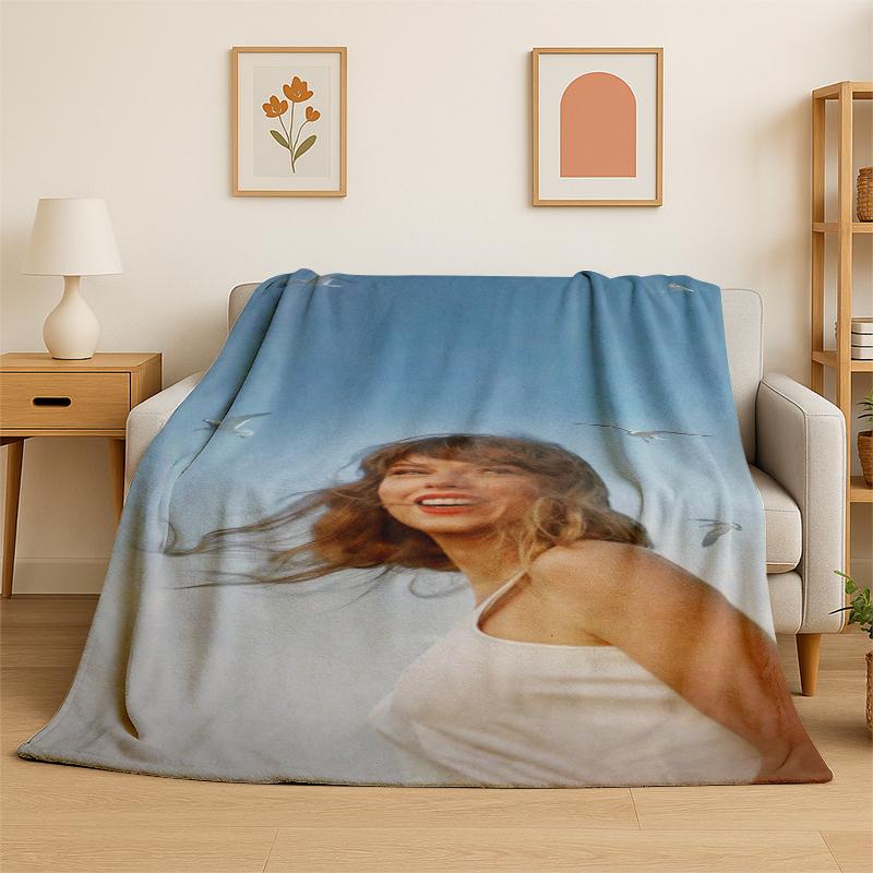 Singer TTaylor Singer Music Flannel Blanket Soft Warm Throw Blanket for Bedroom Living Room Bed Travel Camping Picnic Gift