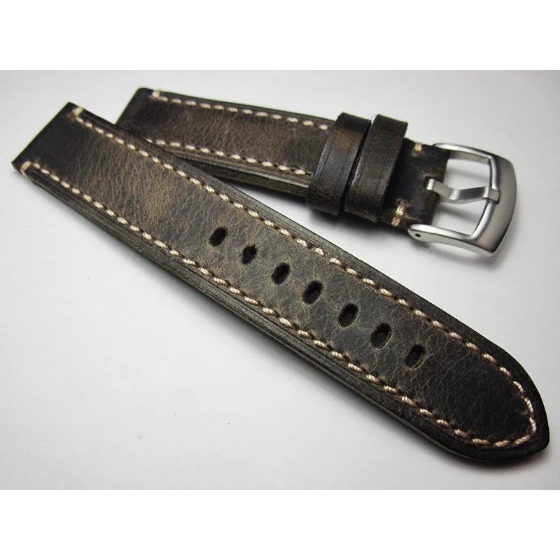 Ζώνη ρολογιού 18 19 20 21 22 24mm Ρετρό γκρι Χειροποίητο λουράκι καρπού πρώτης κατηγορίας Δέρμα αγελάδας Βραχιόλι ανδρικό λουράκι ΓΝΗΣΙΟ ΔΕΡΜΑ