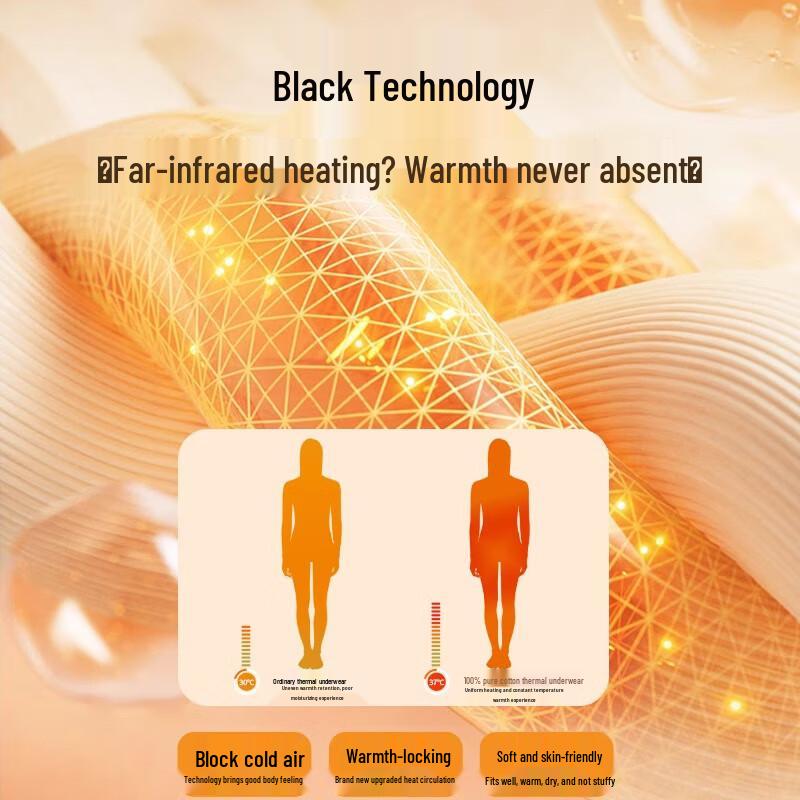 Langsha Women's 7A Antibacterial Pure Cotton Mock Neck Thermal Set