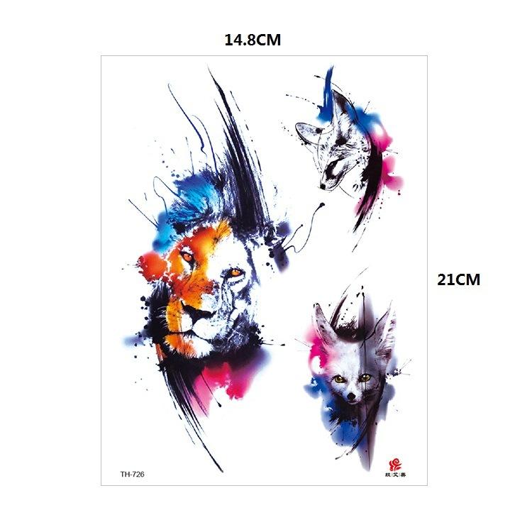 Vzor zvířete tygr vlk květina paže polovina paže vodní transfer vodotětná tetovací samolepka simulační tetování