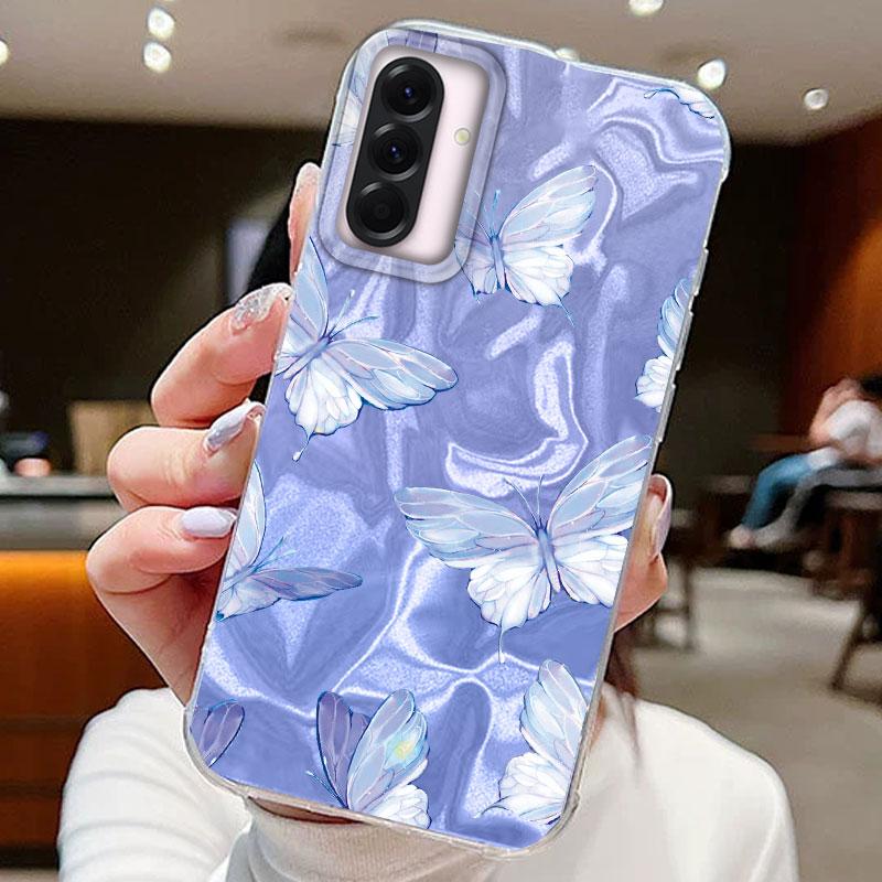 

Чехлы для телефонов с градиентом «Синяя бабочка» для Samsung Galaxy A56 A16 A26 A36 A55 A15 A14 A25 S24 S25 Силиконовый парный чехол-накладка Samsung S21 FE